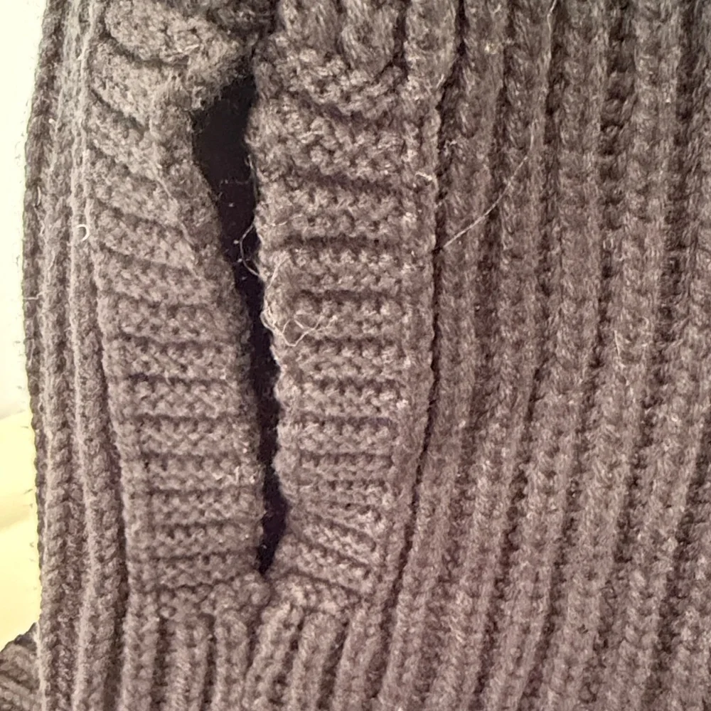 Women's Black Turtleneck Poncho Sweater - Picture 3 of 5